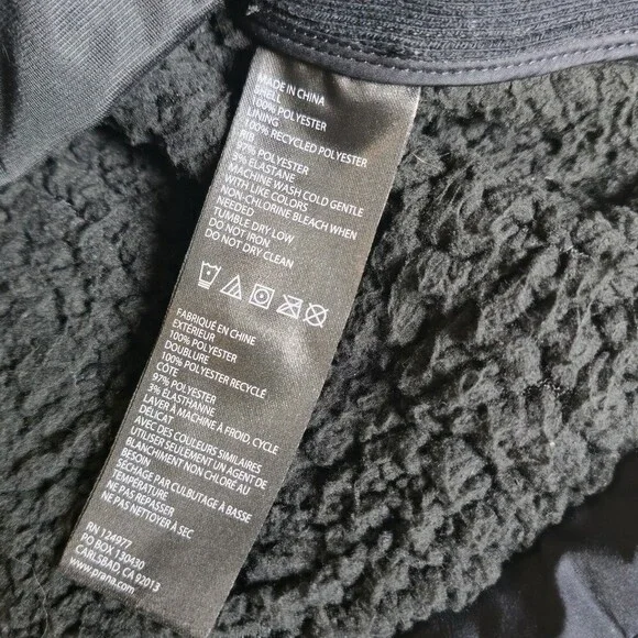 prAna Women’s Quilted Fleece Vest Small Black Cowl Neck Outdoor Hiking - Picture 8 of 9